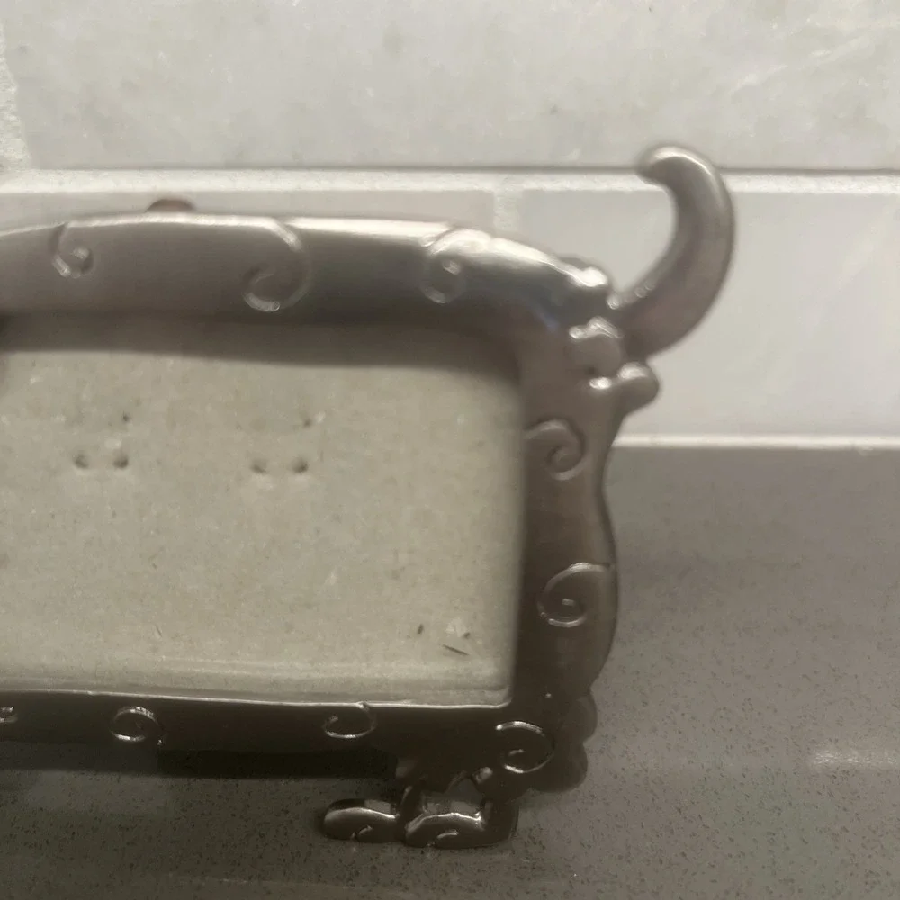 Silver Metal, Dog Shaped, Photo Holder By Ganz